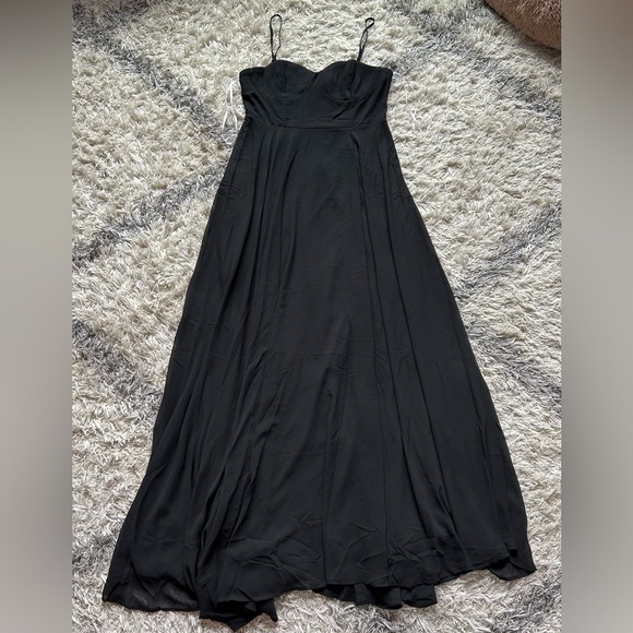 NWOT Lulus Cause for Commotion Black Pleated Bustier Maxi Dress - Picture 5 of 10